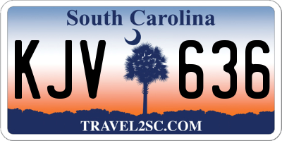 SC license plate KJV636