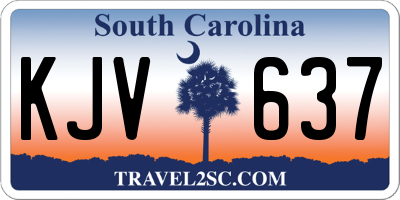 SC license plate KJV637