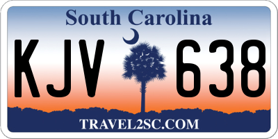 SC license plate KJV638