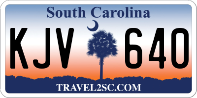 SC license plate KJV640