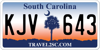 SC license plate KJV643