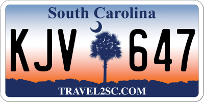 SC license plate KJV647