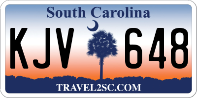SC license plate KJV648