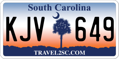 SC license plate KJV649