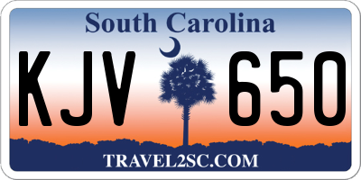 SC license plate KJV650