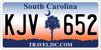 SC license plate KJV652