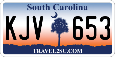 SC license plate KJV653