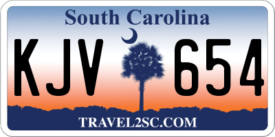 SC license plate KJV654