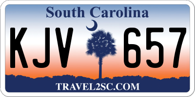 SC license plate KJV657