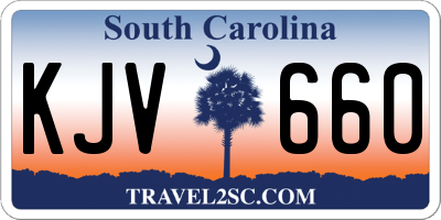 SC license plate KJV660
