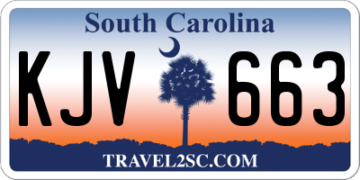SC license plate KJV663
