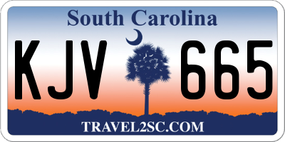 SC license plate KJV665