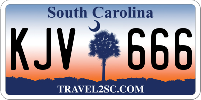 SC license plate KJV666