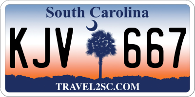 SC license plate KJV667