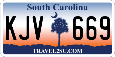 SC license plate KJV669