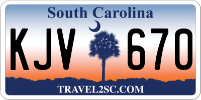 SC license plate KJV670