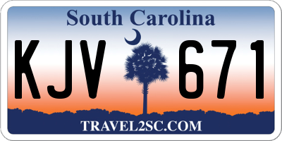 SC license plate KJV671