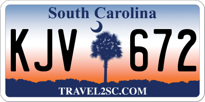 SC license plate KJV672