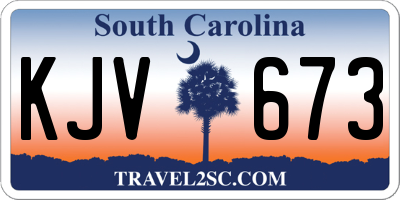 SC license plate KJV673