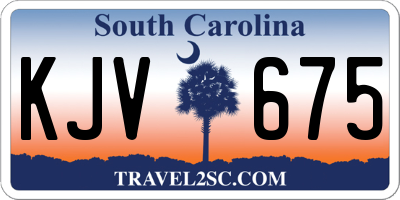 SC license plate KJV675