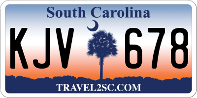 SC license plate KJV678