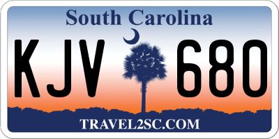 SC license plate KJV680