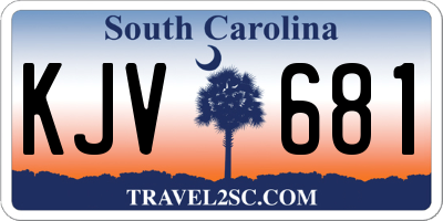 SC license plate KJV681