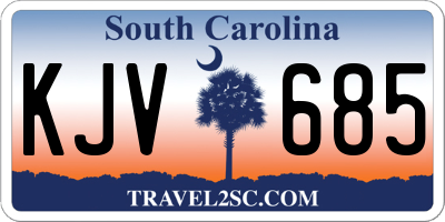 SC license plate KJV685