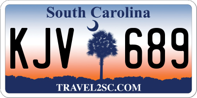 SC license plate KJV689