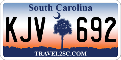 SC license plate KJV692