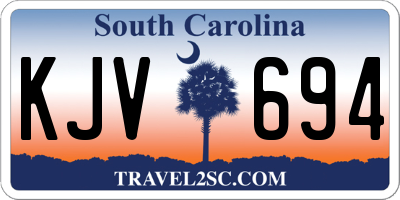 SC license plate KJV694