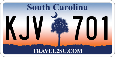 SC license plate KJV701