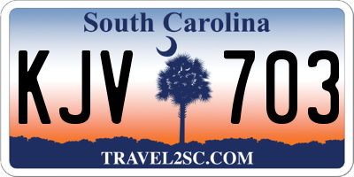 SC license plate KJV703