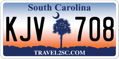 SC license plate KJV708