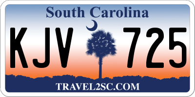 SC license plate KJV725