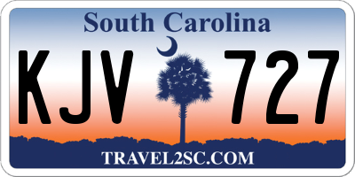 SC license plate KJV727