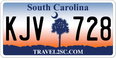 SC license plate KJV728