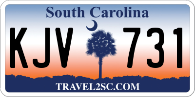SC license plate KJV731