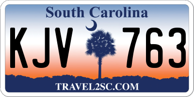 SC license plate KJV763