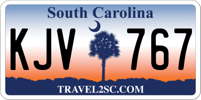 SC license plate KJV767