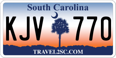 SC license plate KJV770