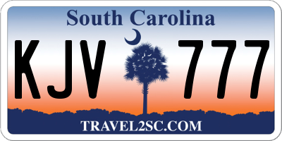 SC license plate KJV777