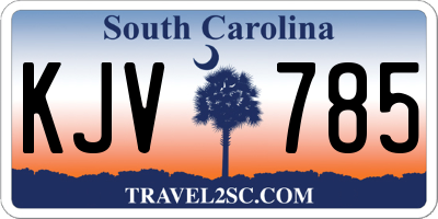SC license plate KJV785