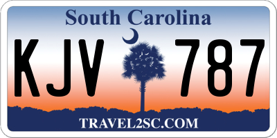 SC license plate KJV787