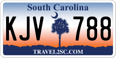 SC license plate KJV788