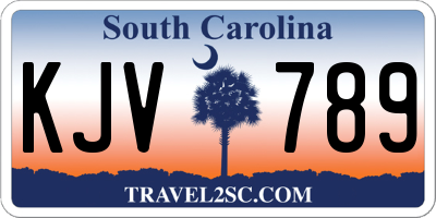 SC license plate KJV789