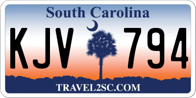 SC license plate KJV794