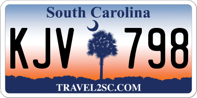 SC license plate KJV798