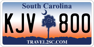 SC license plate KJV800