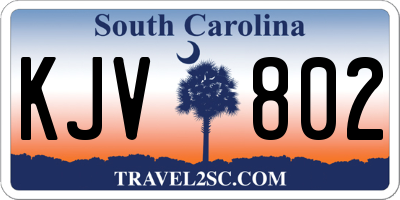 SC license plate KJV802